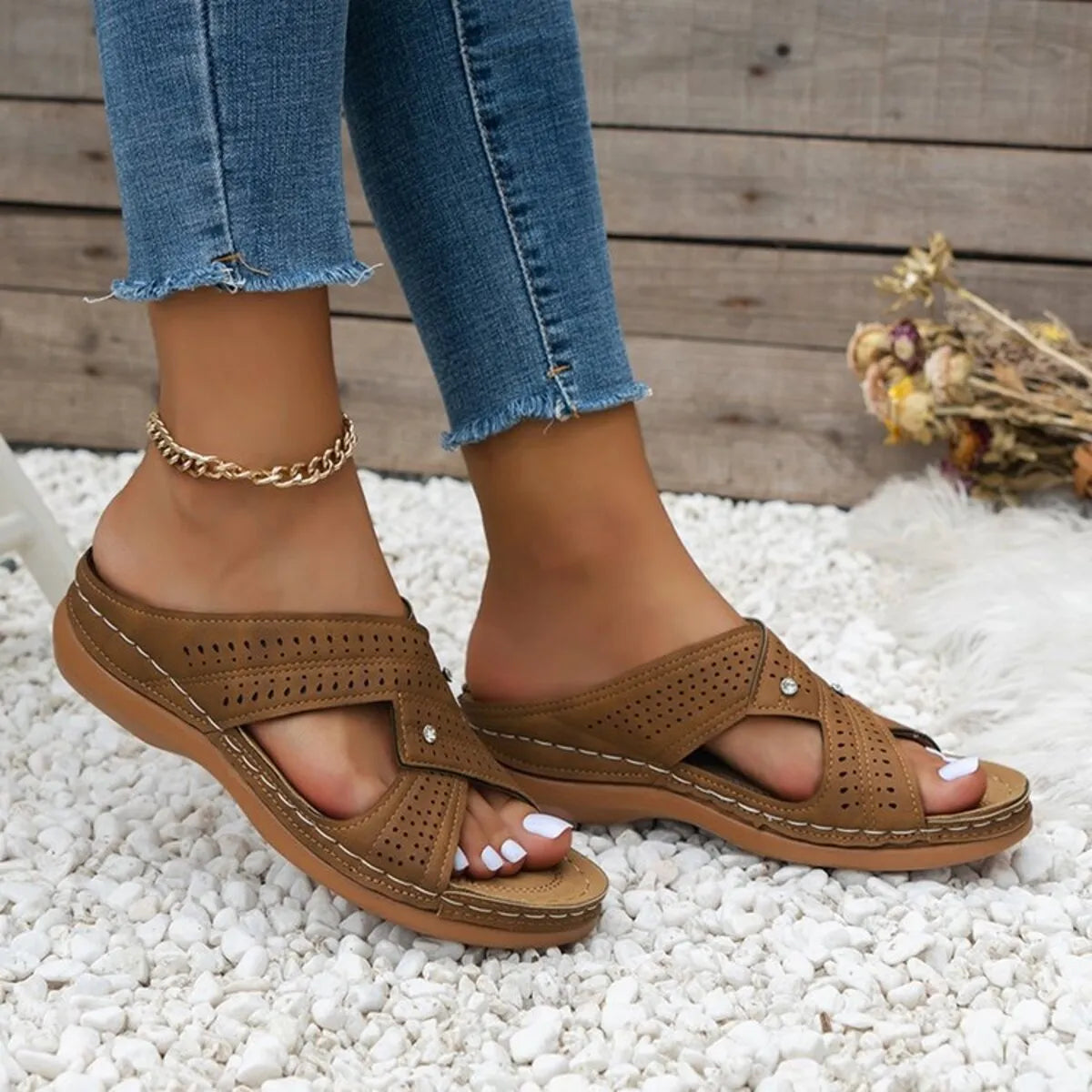 Open Toe Wedge Sandals - Tigbul's Variety Fashion Shop