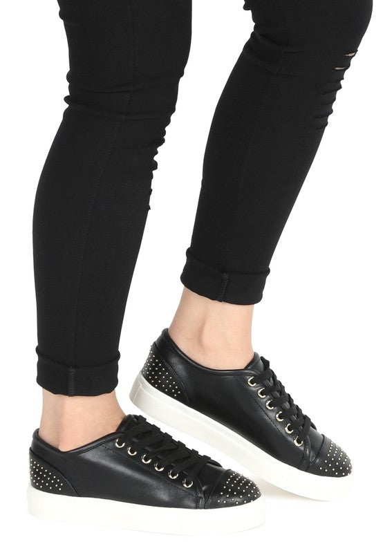 Studded Everday Casual Sneakers - Tigbul's Variety Fashion Shop