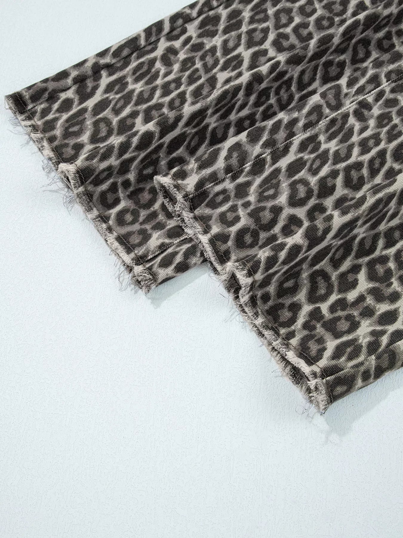Leopard Straight Loose Leg Jeans - Tigbul's Variety Fashion Shop