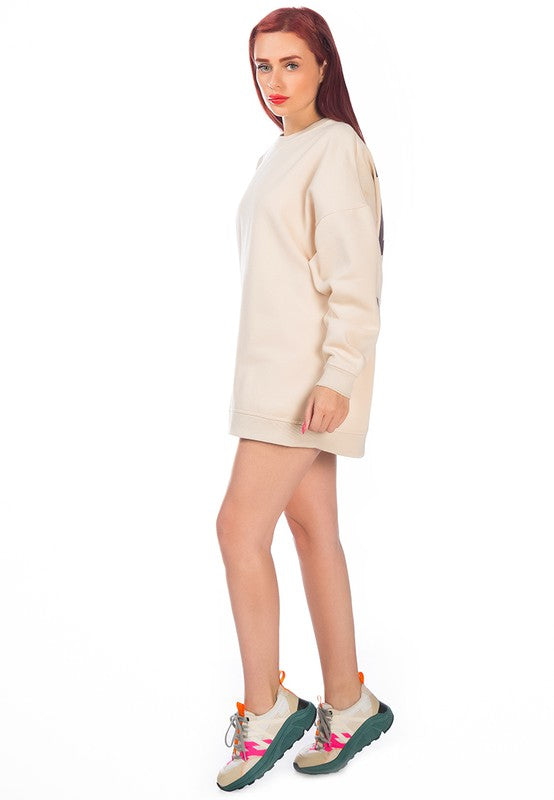 Printed Oversized Sweatshirt - Tigbul's Variety Fashion Shop