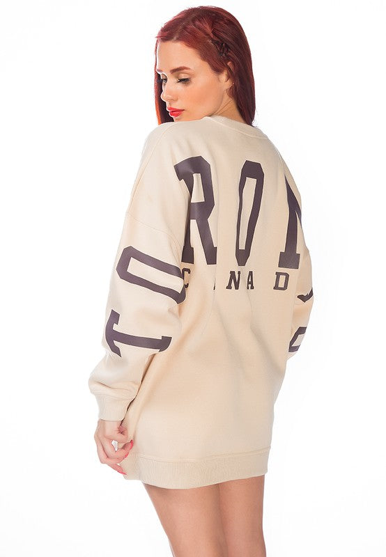 Printed Oversized Sweatshirt - Tigbul's Variety Fashion Shop