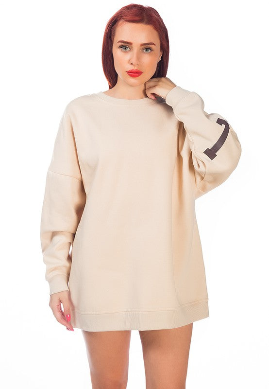 Printed Oversized Sweatshirt - Tigbul's Variety Fashion Shop