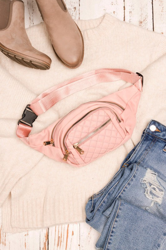 Quilted Belt Sling Bum Bag - Tigbul's Variety Fashion Shop