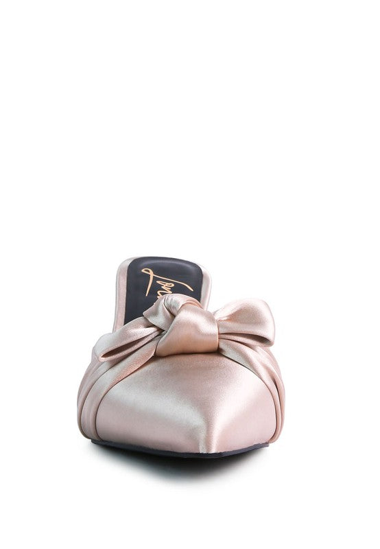 Queenie Satin High Heeled Mule Sandals - Tigbul's Variety Fashion Shop