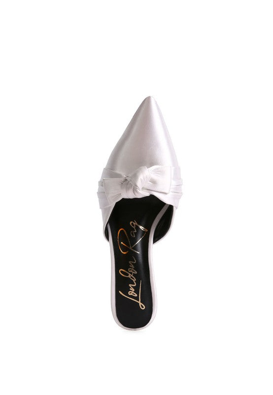 Queenie Satin High Heeled Mule Sandals - Tigbul's Variety Fashion Shop