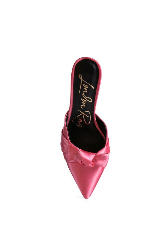Queenie Satin High Heeled Mule Sandals - Tigbul's Variety Fashion Shop