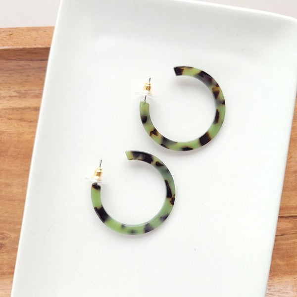Camy Earrings - Olive Tortoise - Tigbul's Variety Fashion Shop