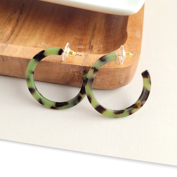 Camy Earrings - Olive Tortoise - Tigbul's Variety Fashion Shop