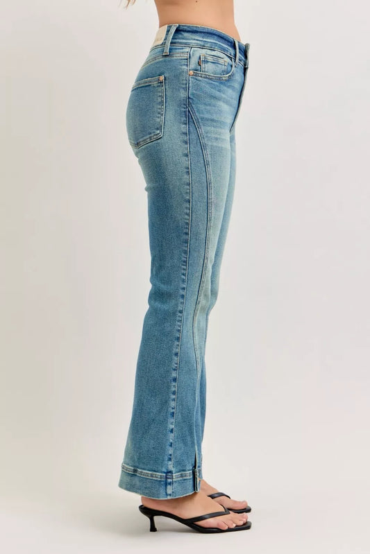 Judy Blue High Waist Vintage Wash Flare Jeans - Tigbul's Variety Fashion Shop