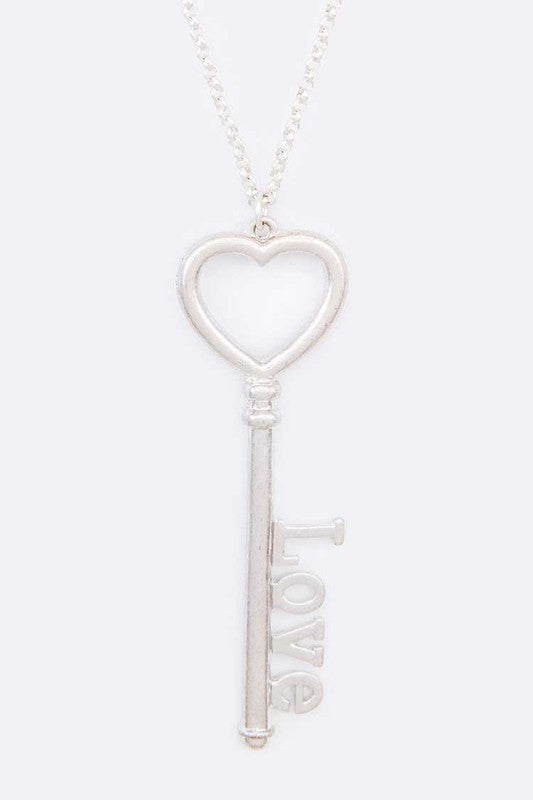 LOVE Key Pendant Necklace - Tigbul's Variety Fashion Shop