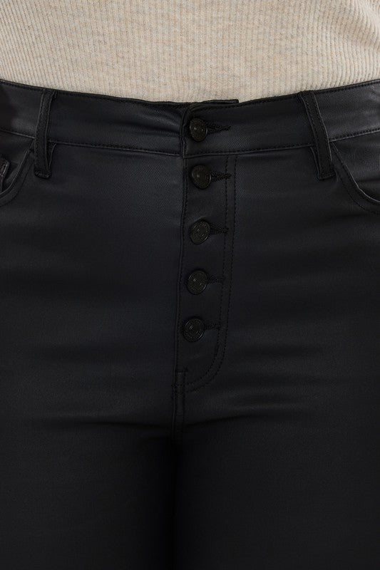 Plus High Rise Coated Ankle Skinny Jeans - Tigbul's Variety Fashion Shop