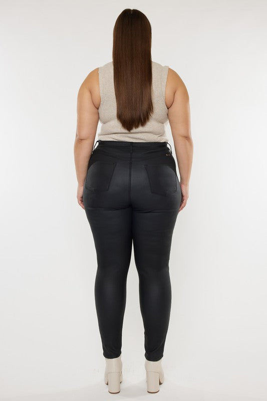 Plus High Rise Coated Ankle Skinny Jeans - Tigbul's Variety Fashion Shop