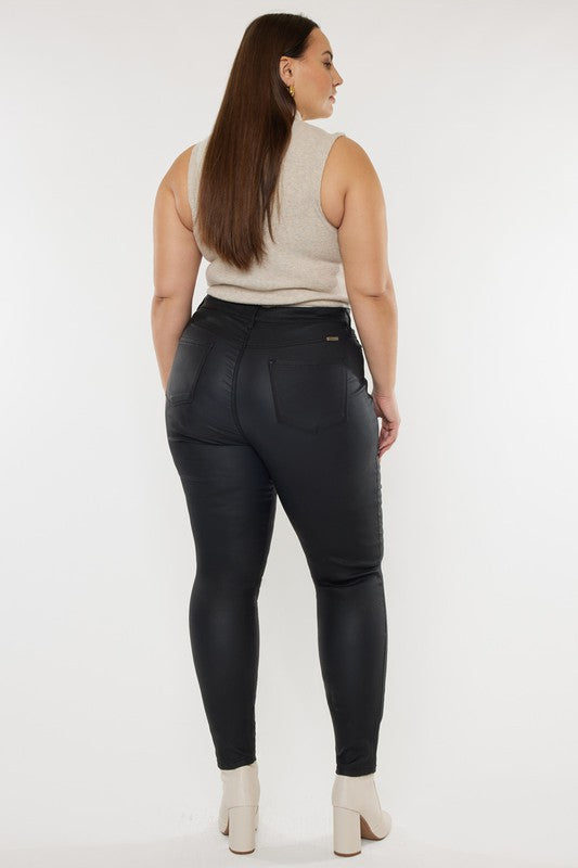 Plus High Rise Coated Ankle Skinny Jeans - Tigbul's Variety Fashion Shop