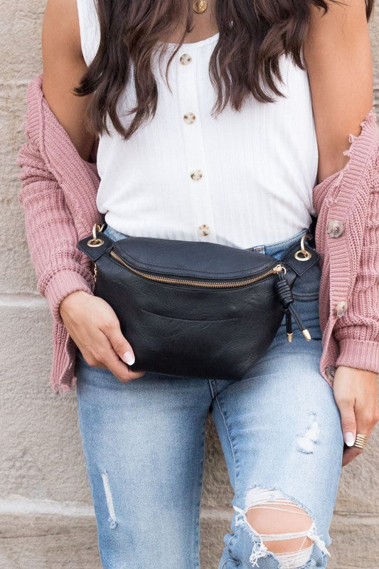 Luxe Convertible Sling Belt Bum Bag - Tigbul's Variety Fashion Shop