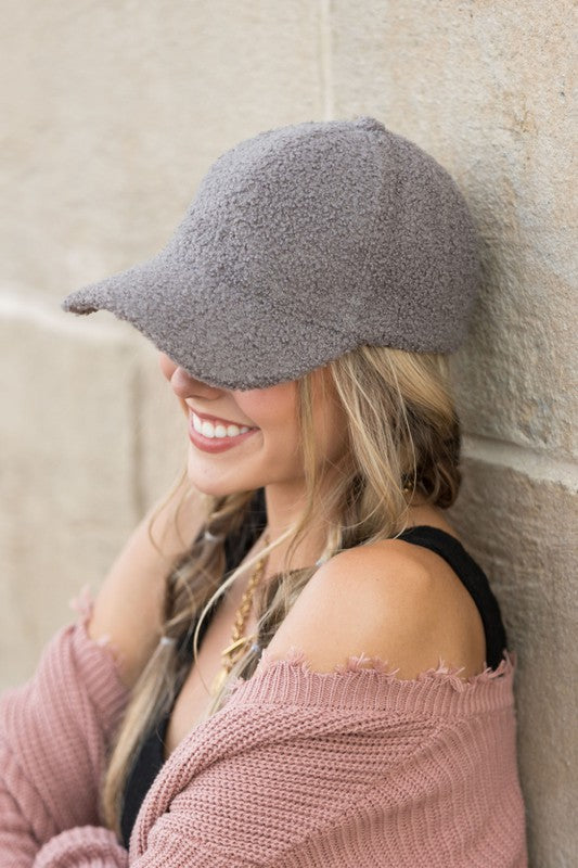 Boucle Sherpa Teddy Bear Knit Ball Cap - Tigbul's Variety Fashion Shop