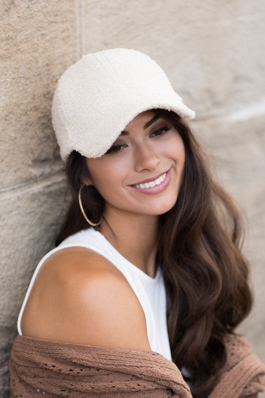 Boucle Sherpa Teddy Bear Knit Ball Cap - Tigbul's Variety Fashion Shop