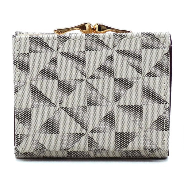 Monogram Kiss Lock Tri-fold Wallet - Tigbul's Variety Fashion Shop