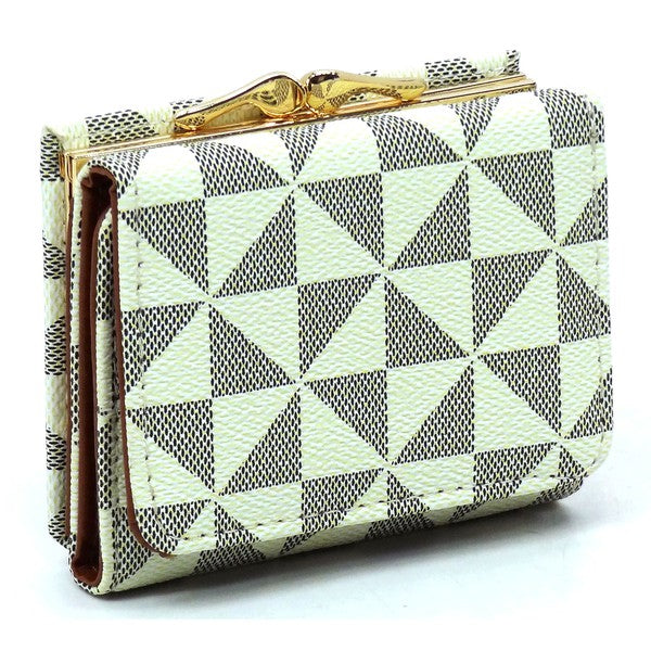 Monogram Kiss Lock Tri-fold Wallet - Tigbul's Variety Fashion Shop