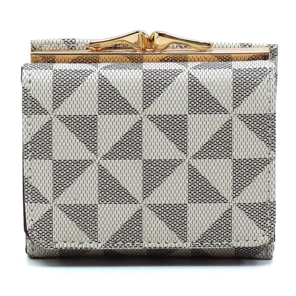 Monogram Kiss Lock Tri-fold Wallet - Tigbul's Variety Fashion Shop