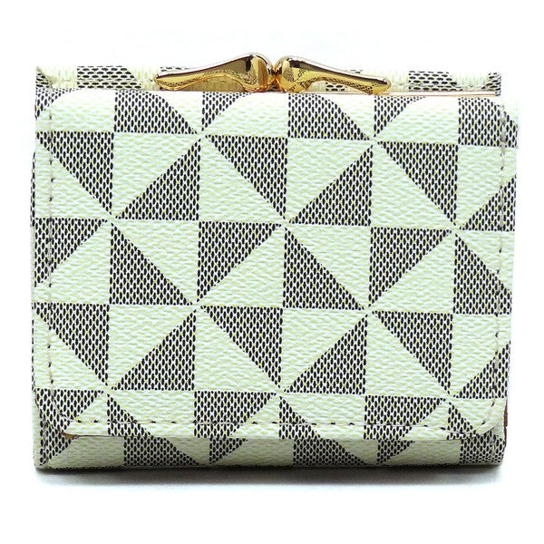 Monogram Kiss Lock Tri-fold Wallet - Tigbul's Variety Fashion Shop