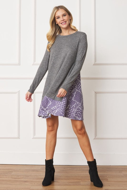 Mock Layered Bandana Paisley Mini Dress - Tigbul's Variety Fashion Shop