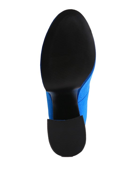 Old Novelty Platform Heel Velvet Pumps - Tigbul's Variety Fashion Shop