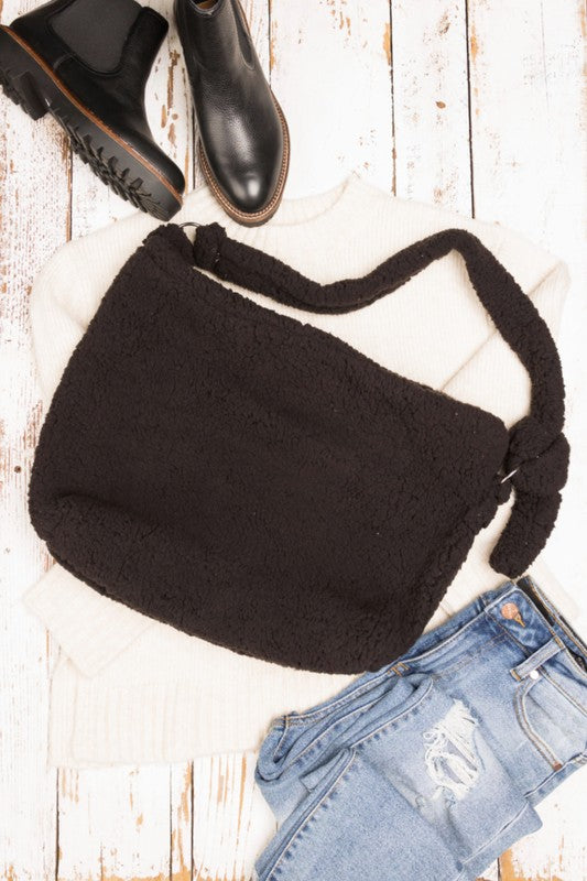 Boucle Sherpa Messenger Bag - Tigbul's Variety Fashion Shop