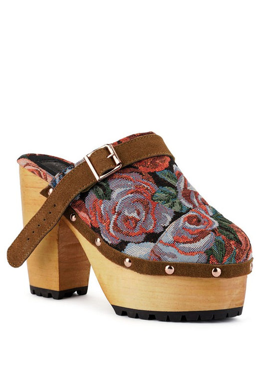 Rag & Co MURAL Tapestry Handcrafted Clogs - Tigbuls Variety Fashion