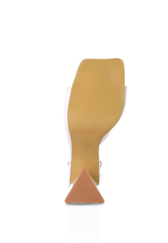 Primavera Ruched Triangular Heel Lace Up Sandal - Tigbul's Variety Fashion Shop