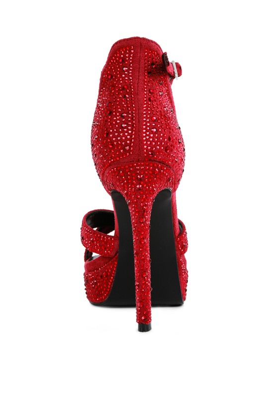 REGALIA Diamante Studded High Heel Dress Sandals - Tigbul's Variety Fashion Shop