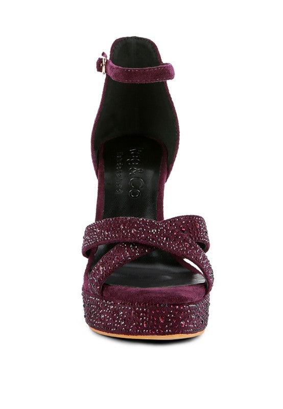 REGALIA Diamante Studded High Heel Dress Sandals - Tigbul's Variety Fashion Shop