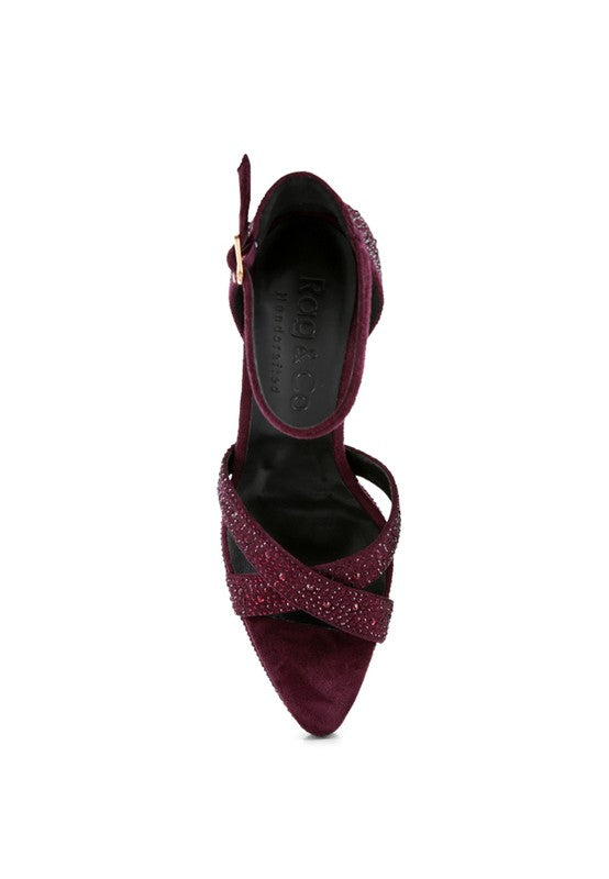 REGALIA Diamante Studded High Heel Dress Sandals - Tigbul's Variety Fashion Shop