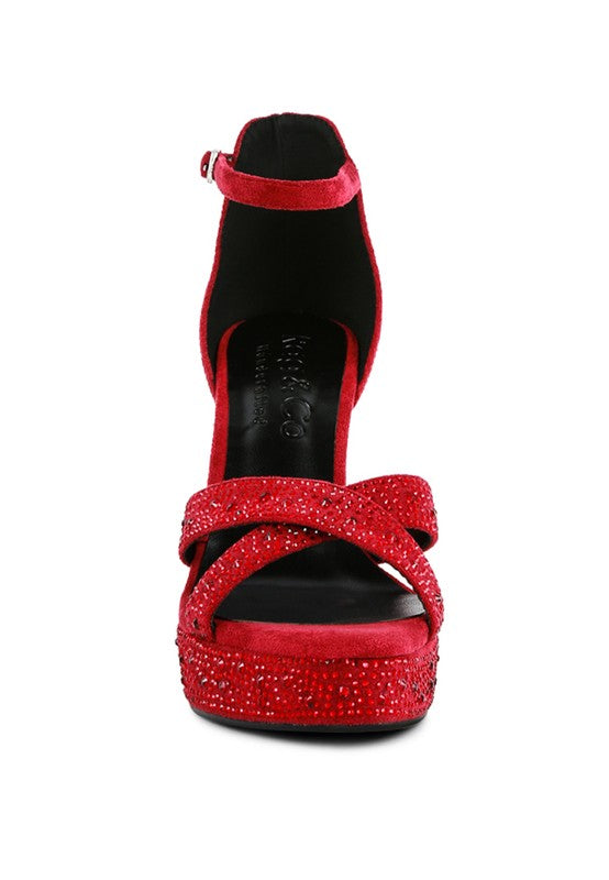 REGALIA Diamante Studded High Heel Dress Sandals - Tigbul's Variety Fashion Shop