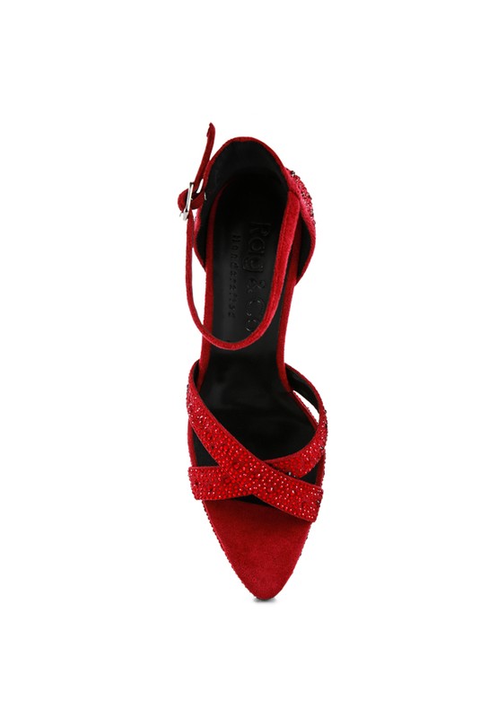 REGALIA Diamante Studded High Heel Dress Sandals - Tigbul's Variety Fashion Shop