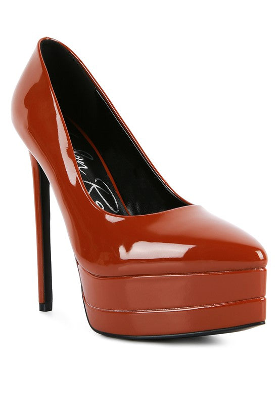 Cuddles Patent Pu High Heeled Sandals - Tigbul's Variety Fashion Shop