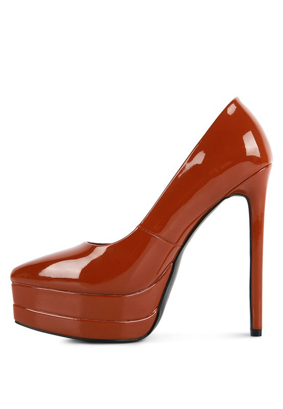 Cuddles Patent Pu High Heeled Sandals - Tigbul's Variety Fashion Shop