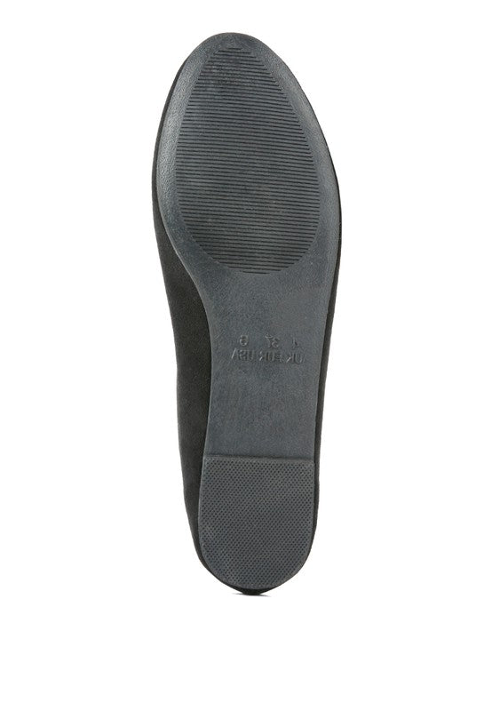 Black Microfiber Casual Ballerina Flats - Tigbul's Variety Fashion Shop