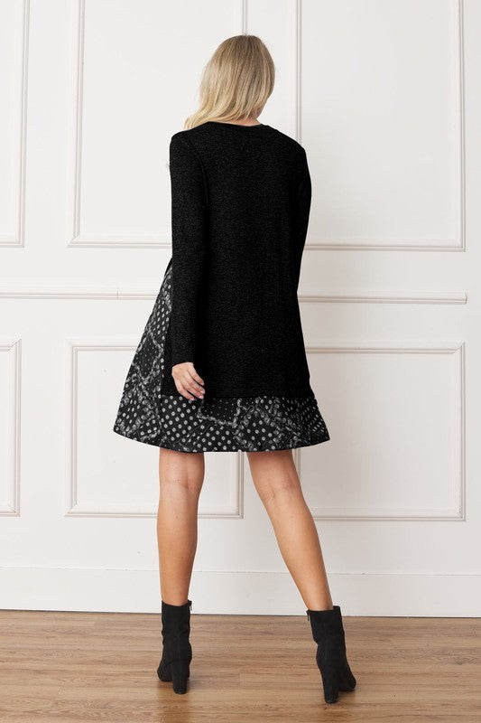 Mock Layered Bandana Paisley Mini Dress - Tigbul's Variety Fashion Shop