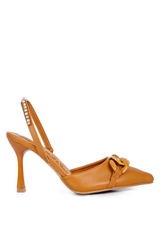 Pull Me Diamante Metal Chain Sandals - Tigbul's Variety Fashion Shop