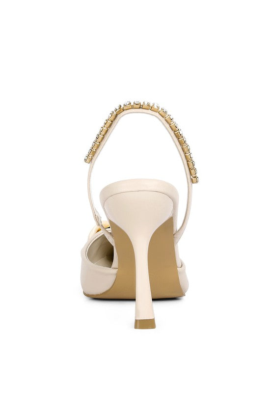 Pull Me Diamante Metal Chain Sandals - Tigbul's Variety Fashion Shop