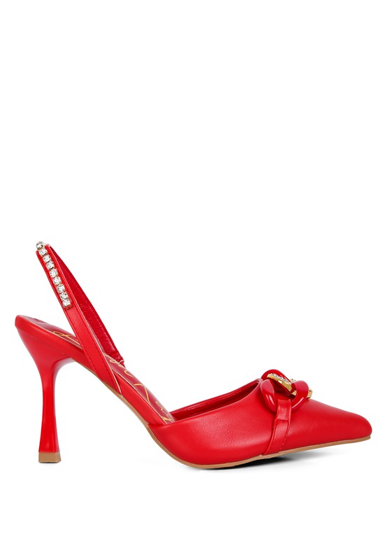 Pull Me Diamante Metal Chain Sandals - Tigbul's Variety Fashion Shop