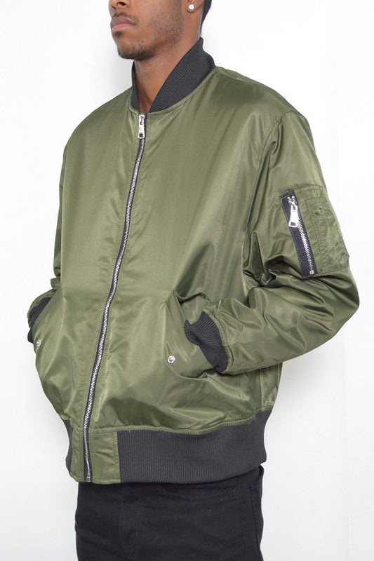 Weiv Mens Solid Padded Bomber Jacket - Tigbul's Variety Fashion Shop