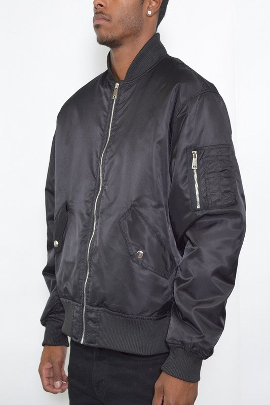 Weiv Mens Solid Padded Bomber Jacket - Tigbul's Variety Fashion Shop