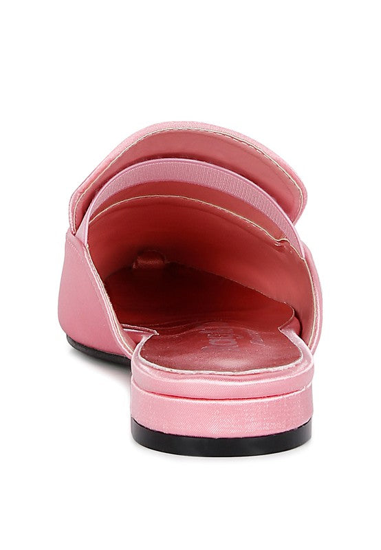 PERRINE Diamante Jewel Satin Mules in Black - Tigbul's Variety Fashion Shop