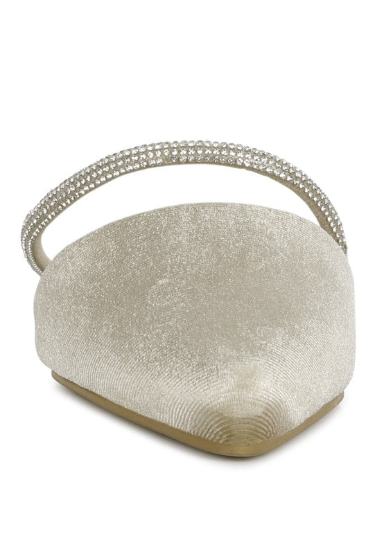 Turnon Velvet Diamante Detail Flat Mules - Tigbul's Variety Fashion Shop