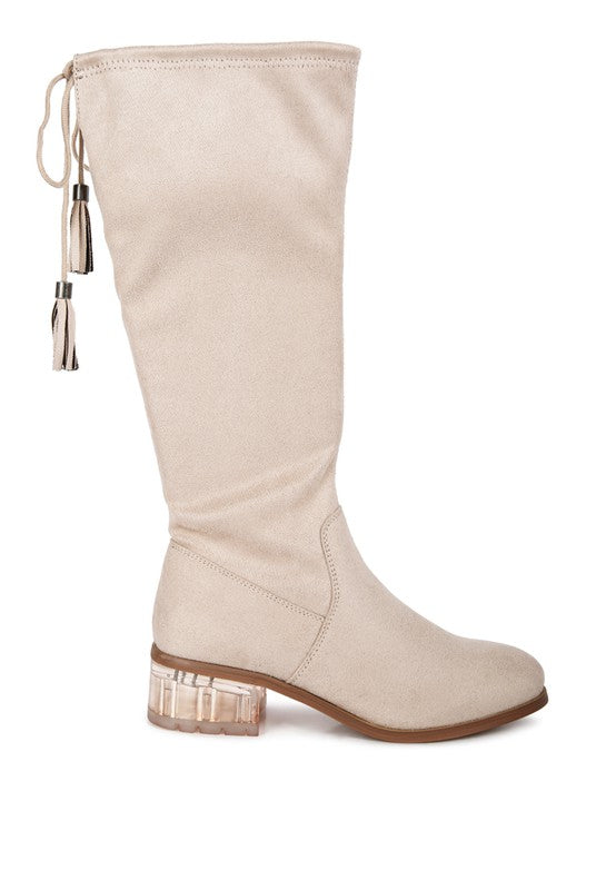 Francesca Tassels Detail Short Heel Calf Boot - Tigbul's Variety Fashion Shop