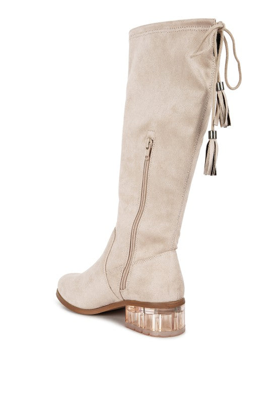 Francesca Tassels Detail Short Heel Calf Boot - Tigbul's Variety Fashion Shop