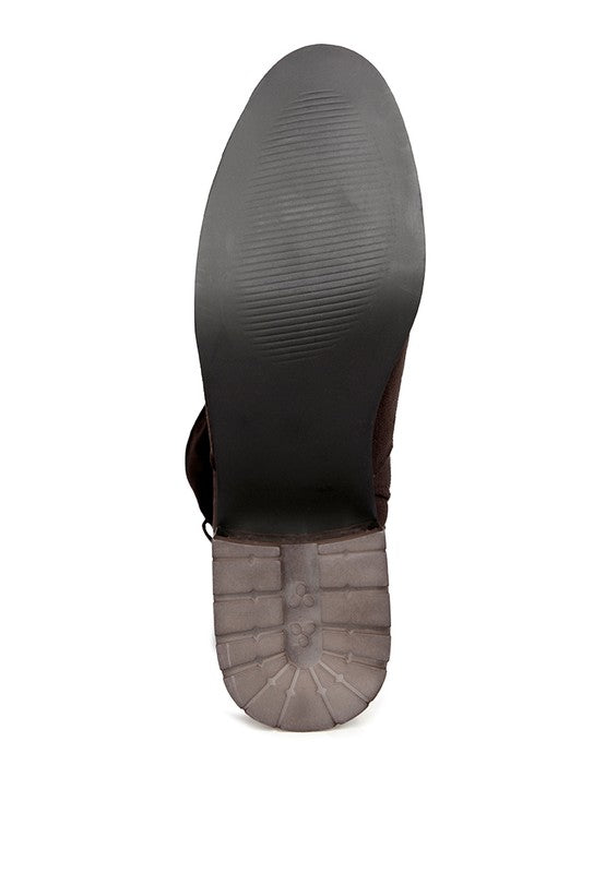 Francesca Tassels Detail Short Heel Calf Boot - Tigbul's Variety Fashion Shop
