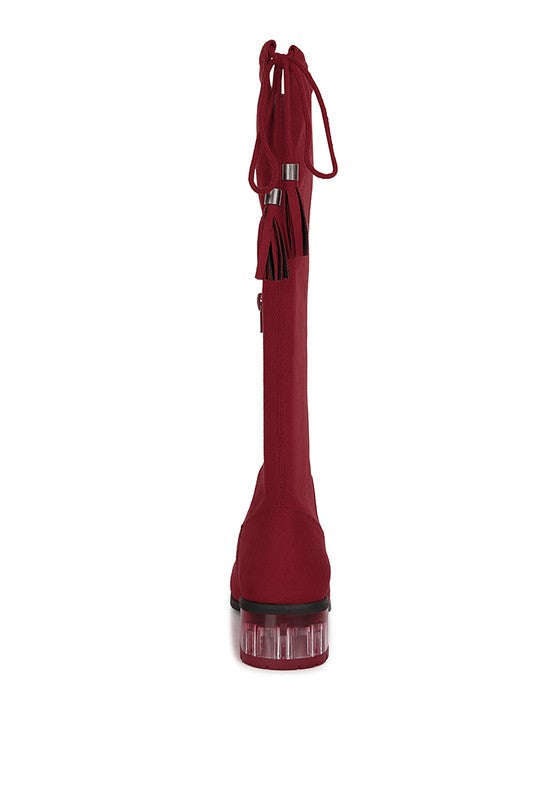 Francesca Tassels Detail Short Heel Calf Boot - Tigbul's Variety Fashion Shop