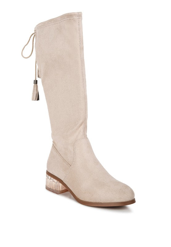 Francesca Tassels Detail Short Heel Calf Boot - Tigbul's Variety Fashion Shop